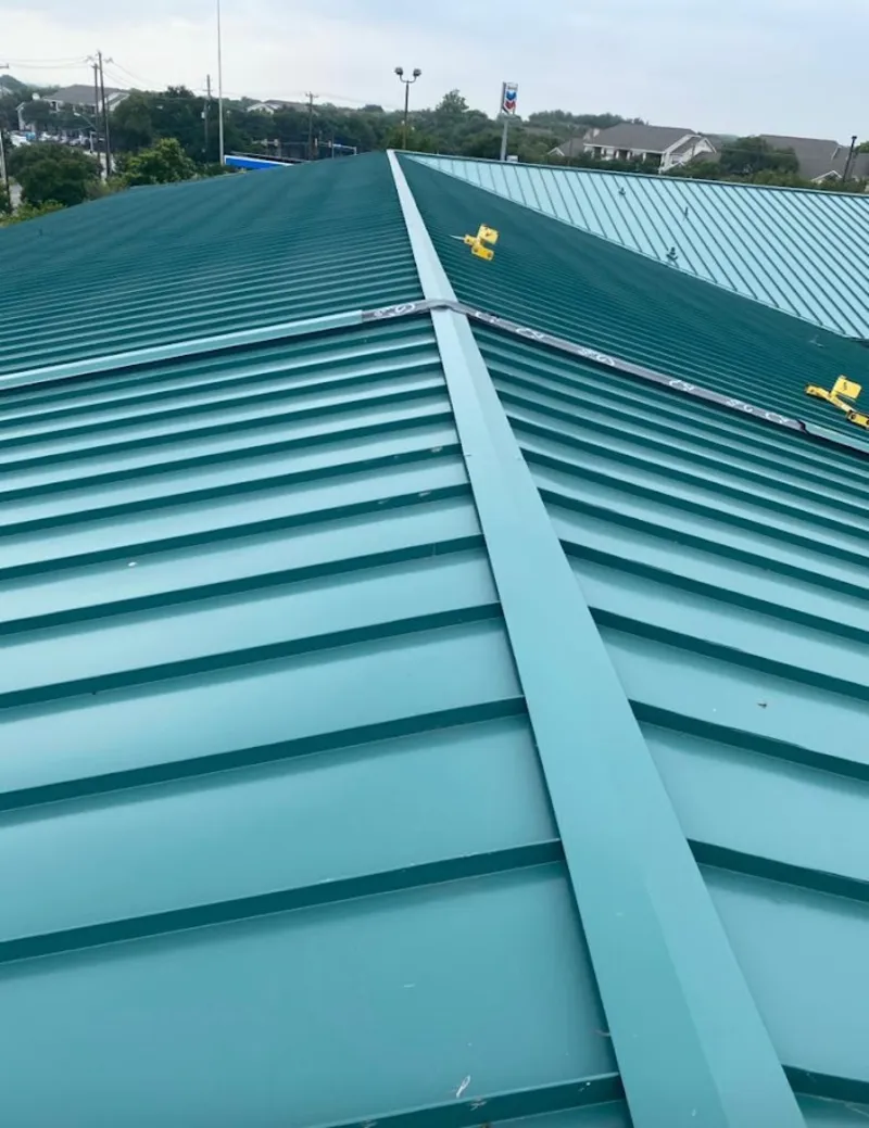 Green commercial metal roof ridge and valley for Metal Roof Repair in Medical Lake